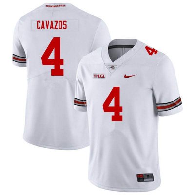 Men's Ohio State Buckeyes #4 Lejond Cavazos White Nike NCAA College Football Jersey December CPZ1844IL